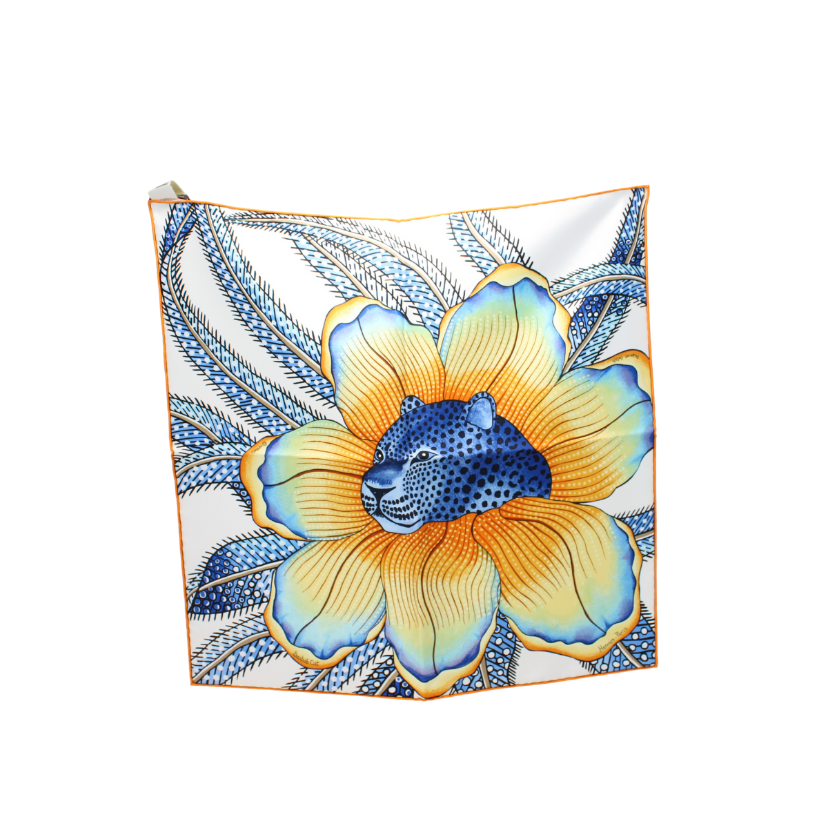 Hermes Baobab Cat silk handkerchief