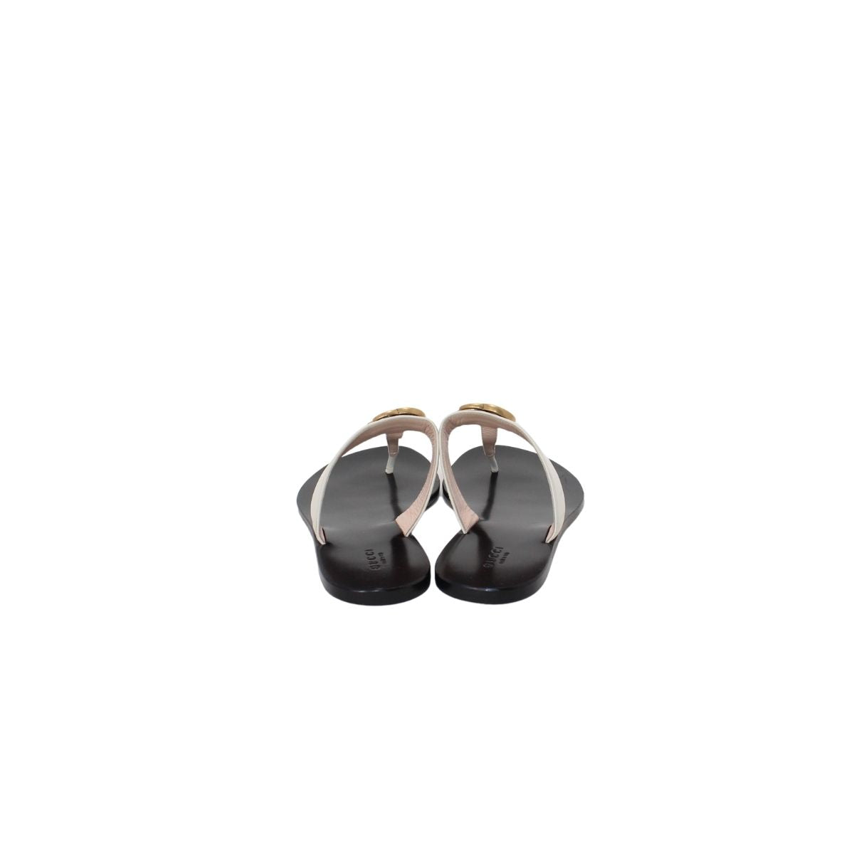Gucci flat marmont leather thong white
