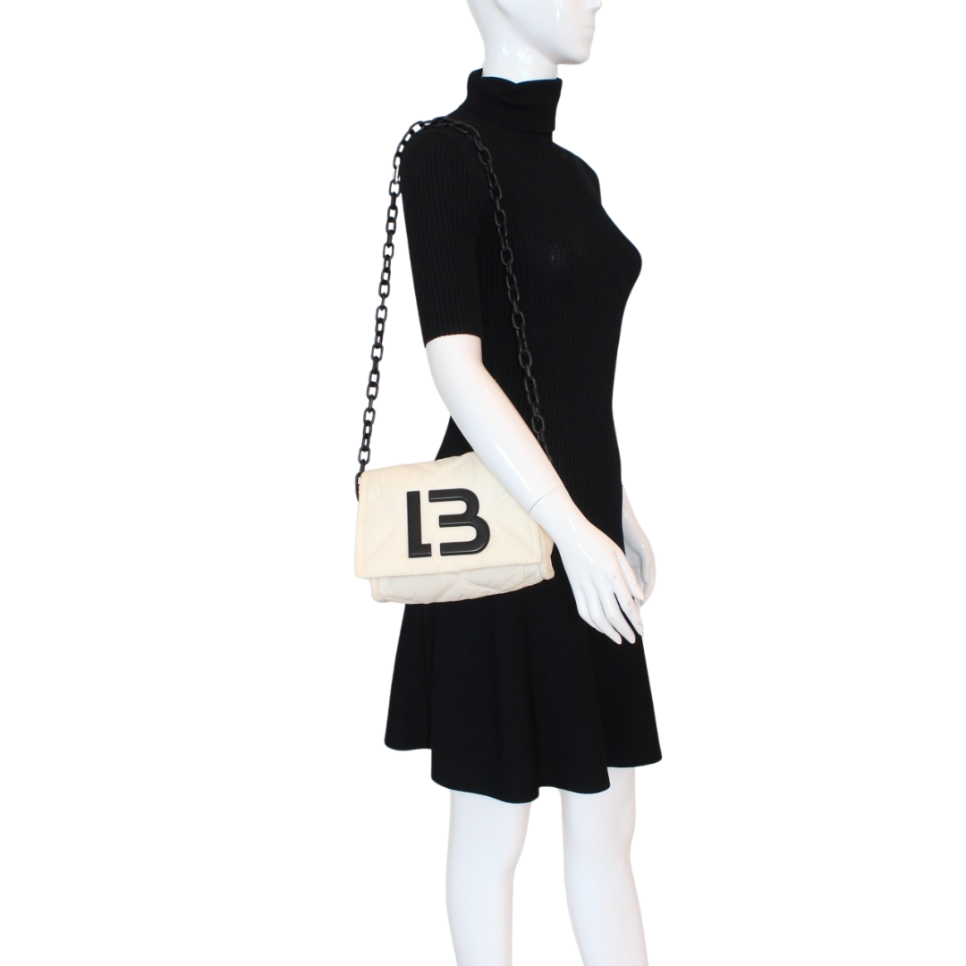 Bimba y Lola white quilted nylon
