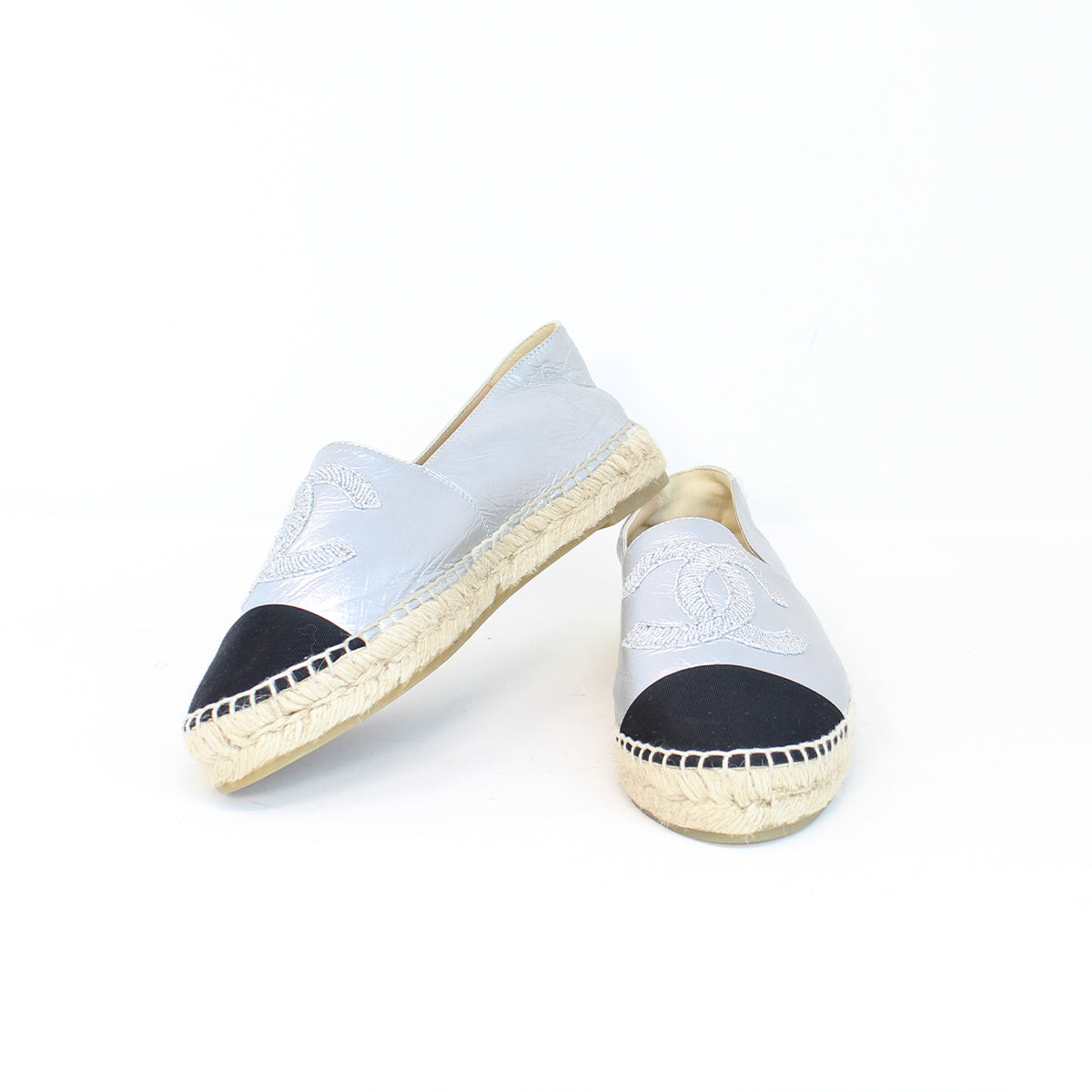 Chanel Silver Espadrilles Talla 37