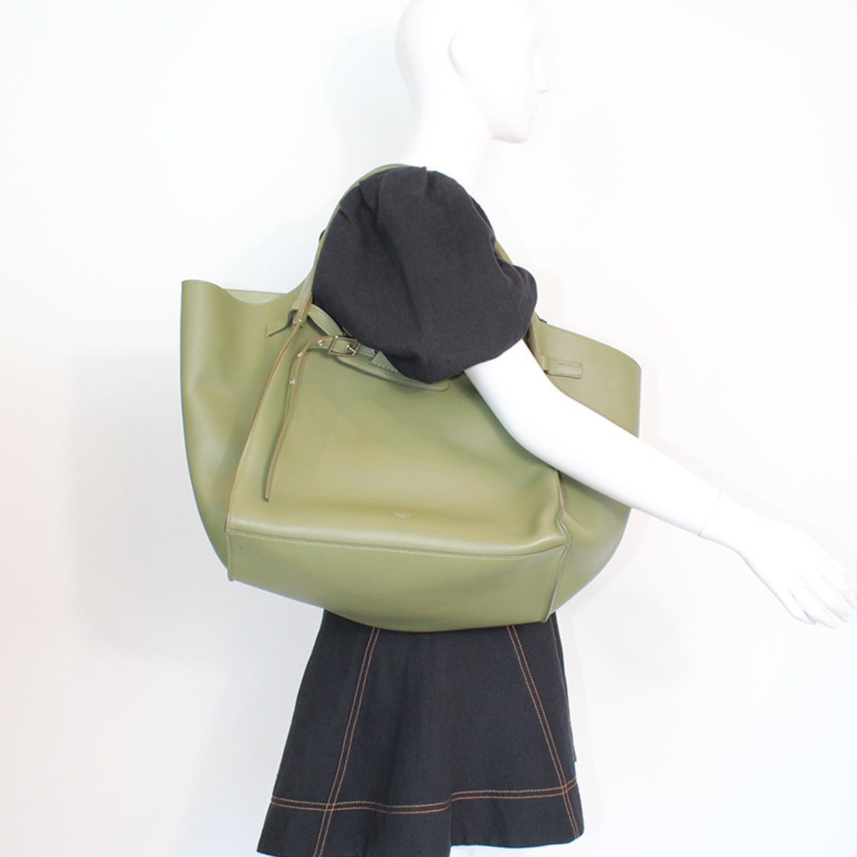Celine Medium Leather Bag Green