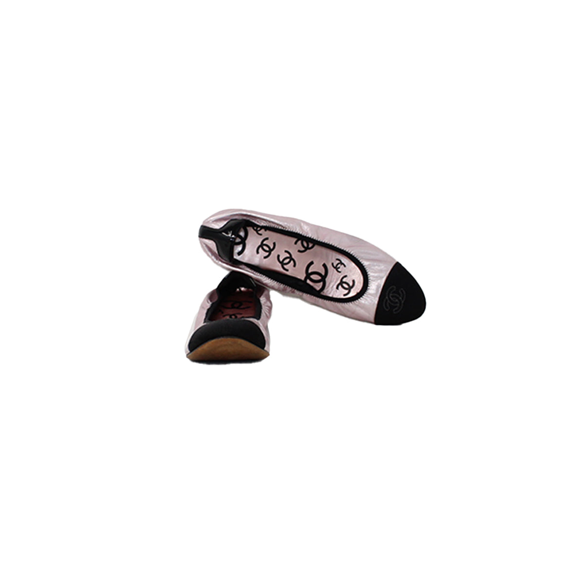 Chanel ballerinas metallic pink 39