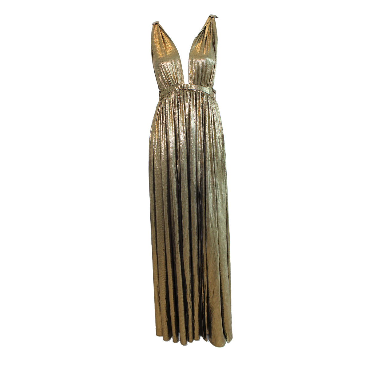 Bronx and Banco Goddess Gold gown  UrbanaWay