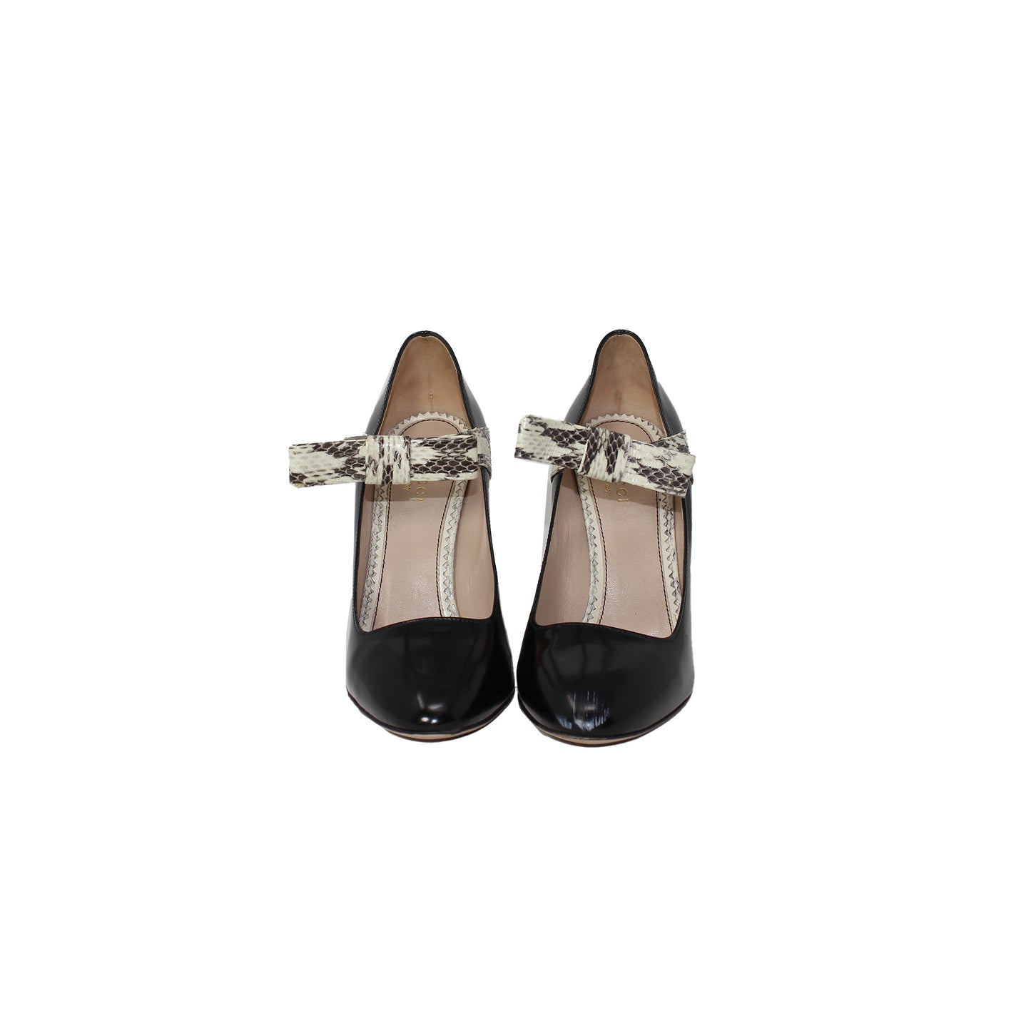 Gucci Nimue Snakeskin Mary Jane Pump Talla 7.5