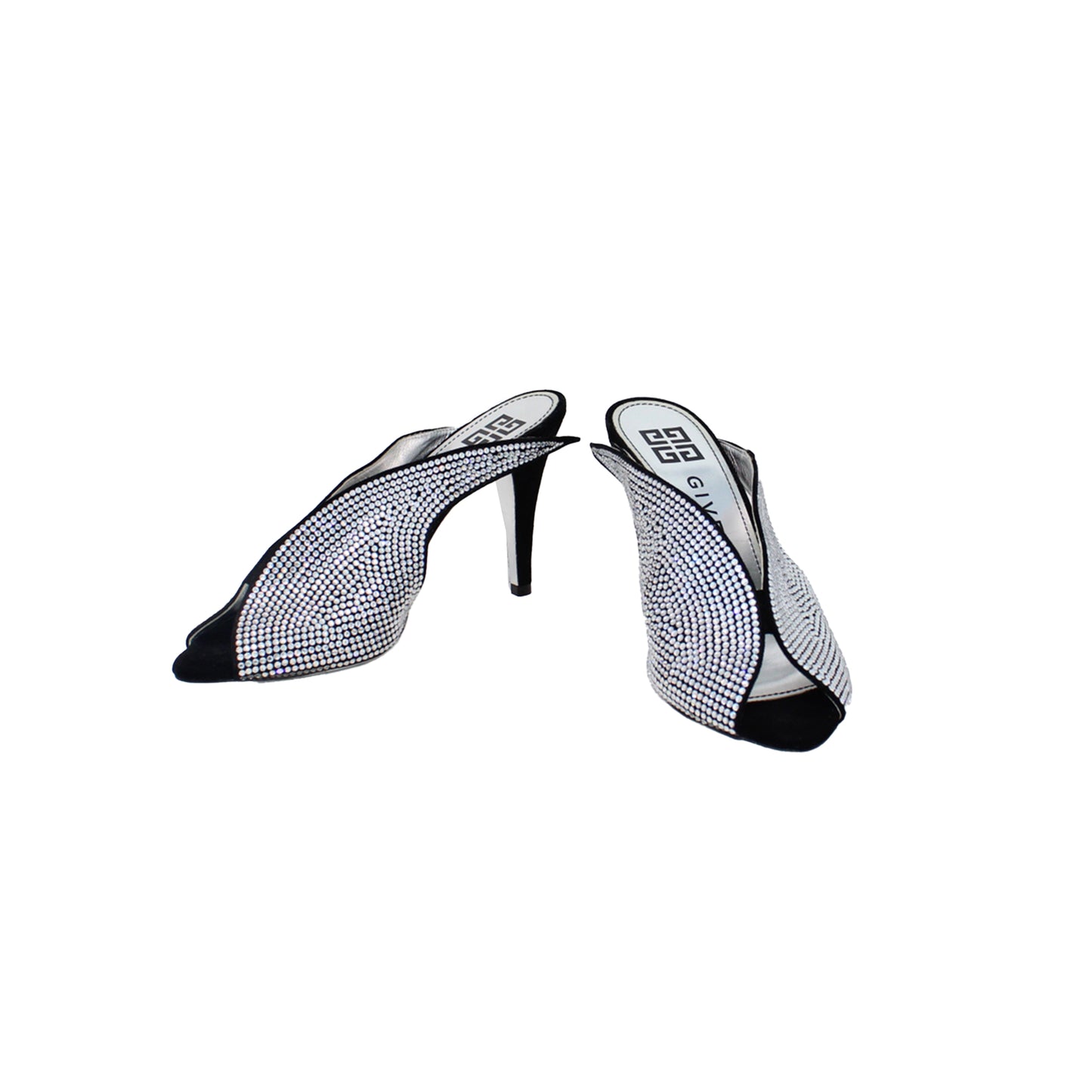 Givenchy Suede Crystal Embellishments Sandals Talla 37.5