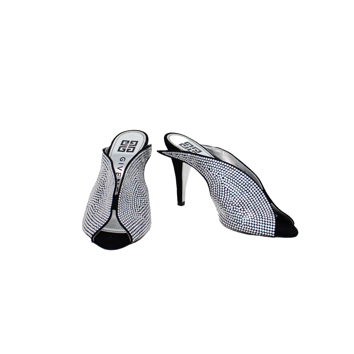 Givenchy Suede Crystal Embellishments Sandals Talla 37.5