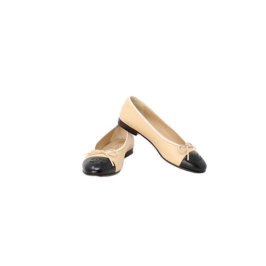 CHANEL FLATS BEIGE Talla 37.5