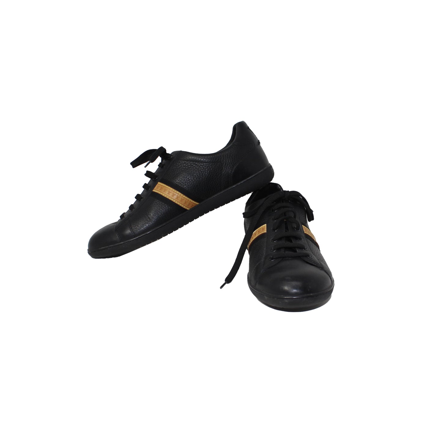 Louis Vuitton Black Leather Low Top Talla 38