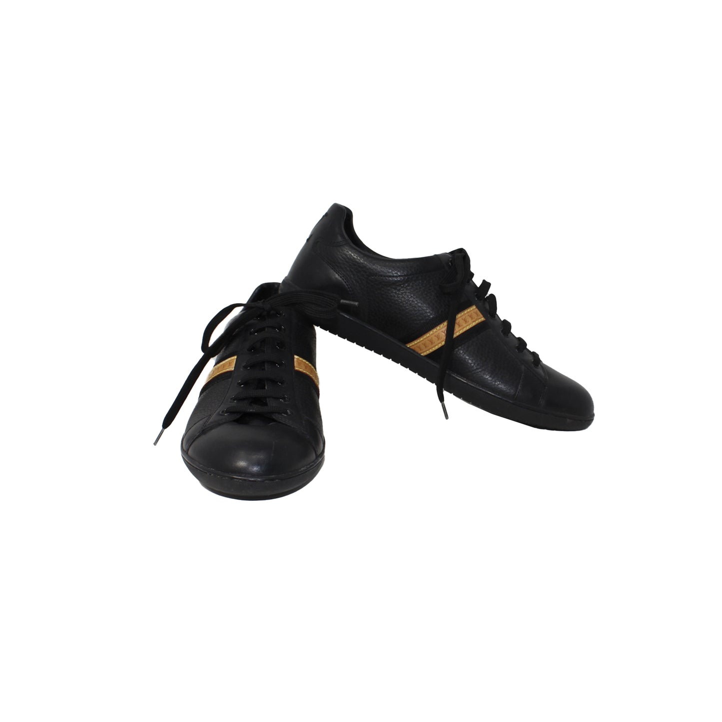Louis Vuitton Black Leather Low Top Talla 38