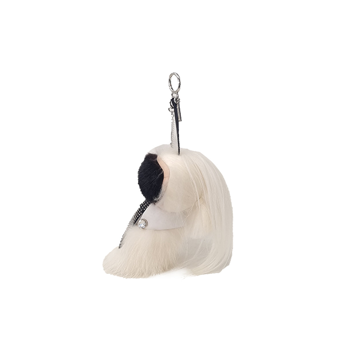 Fendi Karlito Bag Charm Fur Crystal