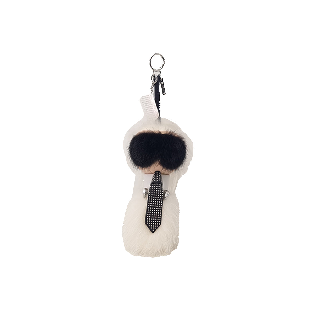 Fendi Karlito Bag Charm Fur Crystal