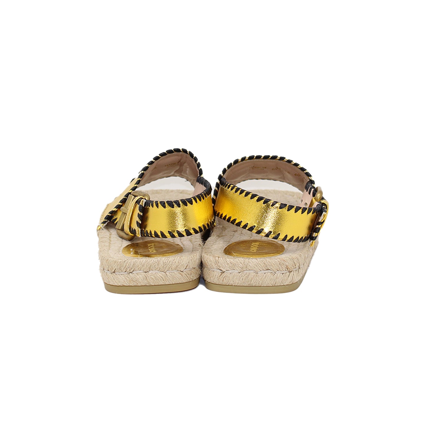 Gucci Golden Lilibeth leather espadrille sandals Talla 40
