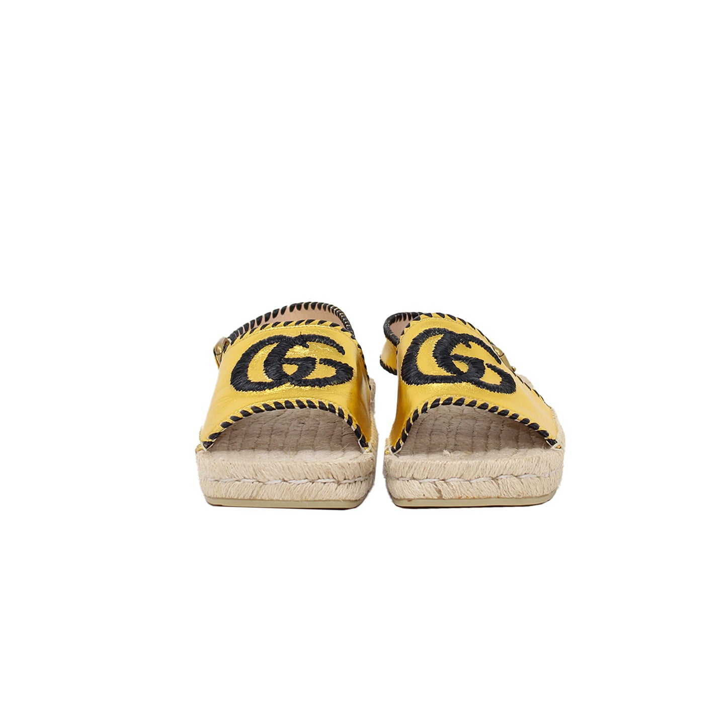 Gucci Golden Lilibeth leather espadrille sandals Talla 40
