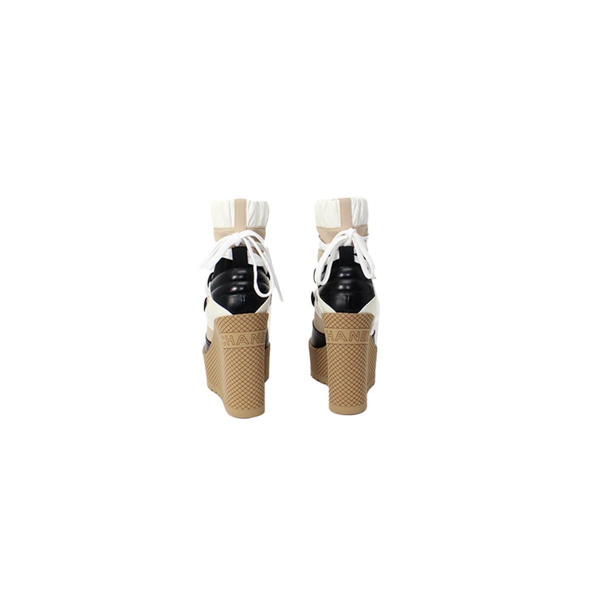 Chanel Interlocking CC Logo Rain Boots wedges Size 38