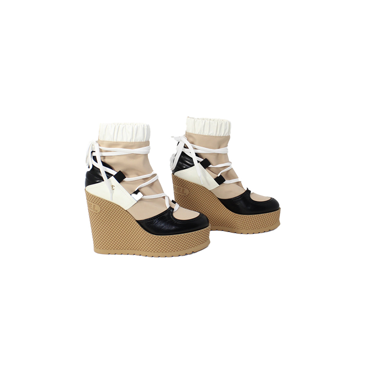 Chanel Interlocking CC Logo Rain Boots wedges Size 38