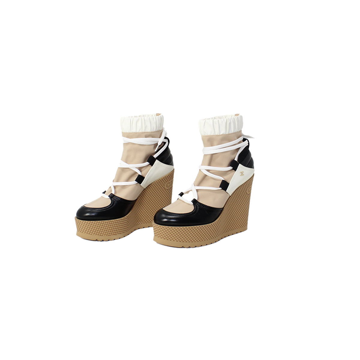Chanel Interlocking CC Logo Rain Boots wedges Size 38