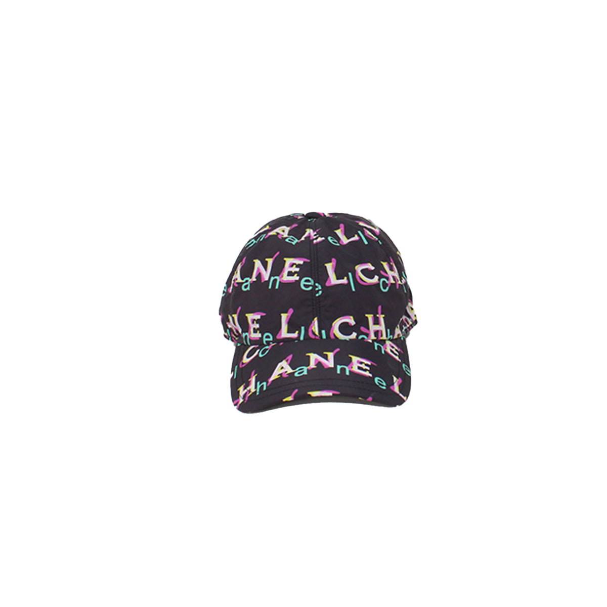 Gorra Chanel negra con letras en colores