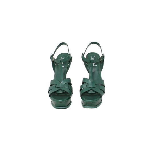 YSL green heels Size 9
