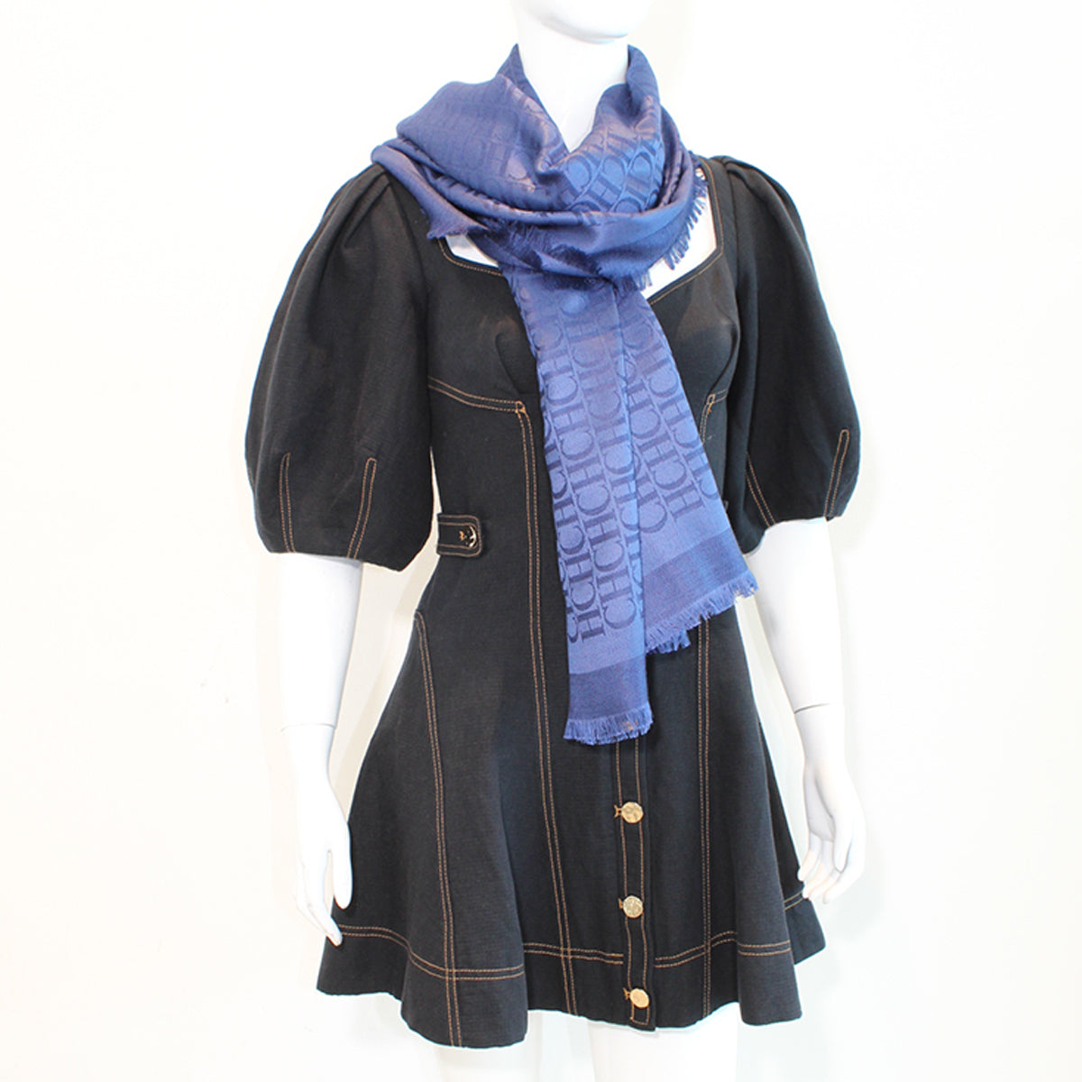 Carolina Herrera Blue Scarf