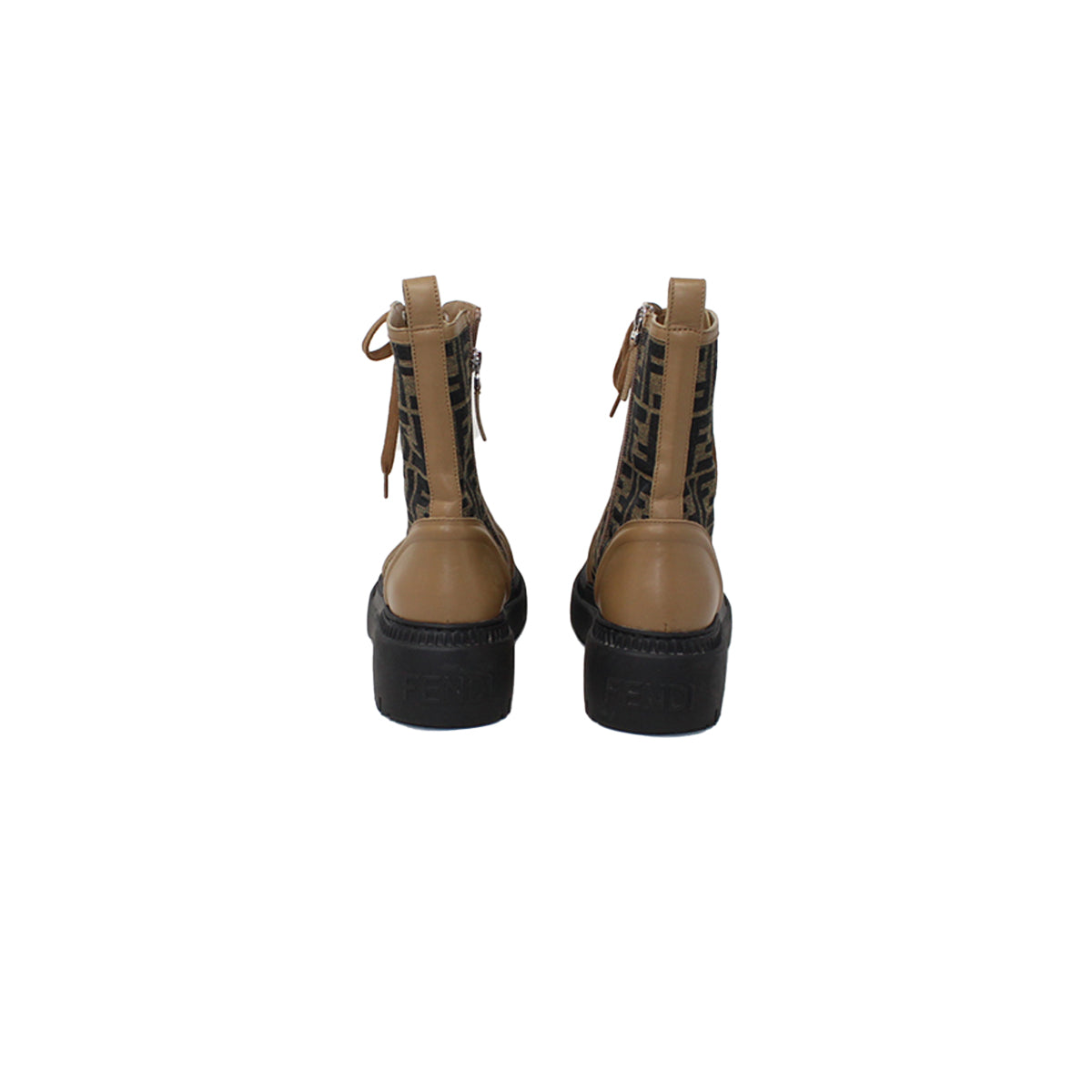 Fendi Domino Lace up Biker Boots 37
