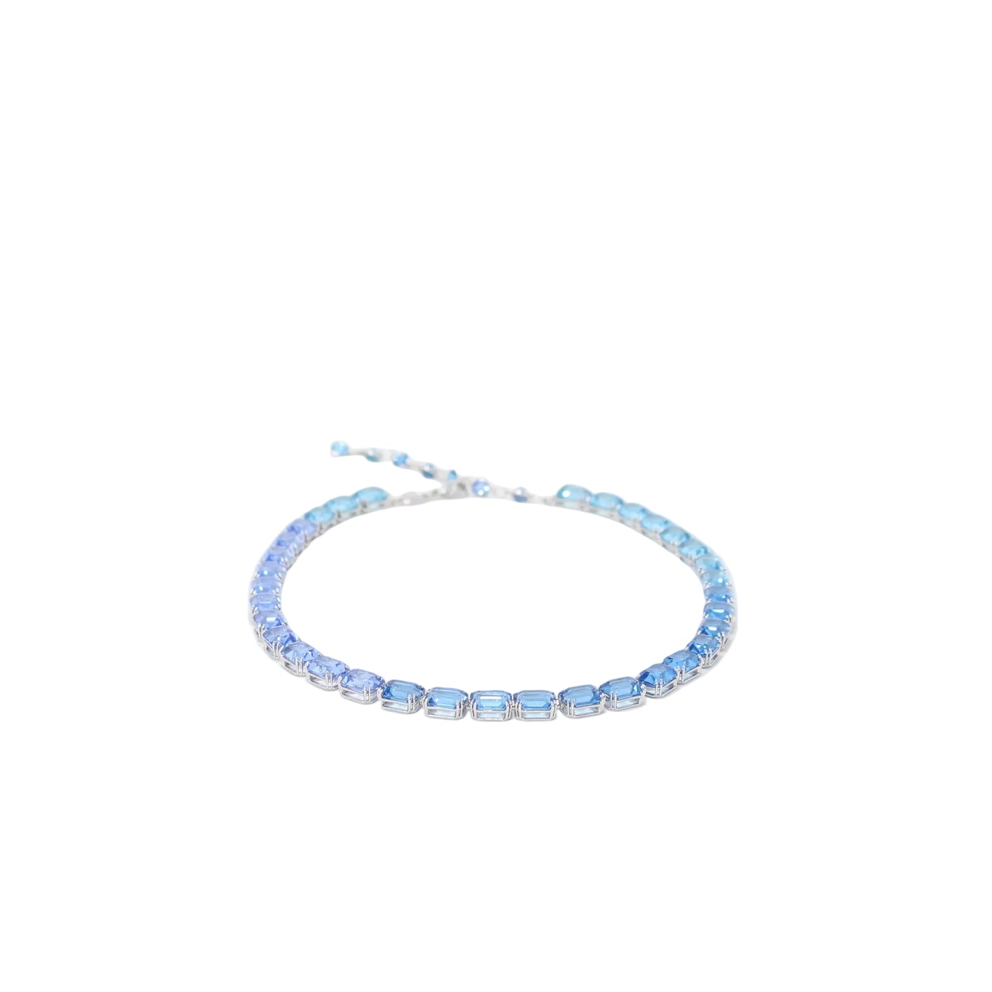 Milena Necklace Octagon Cut Gradiente Blue Rhodium