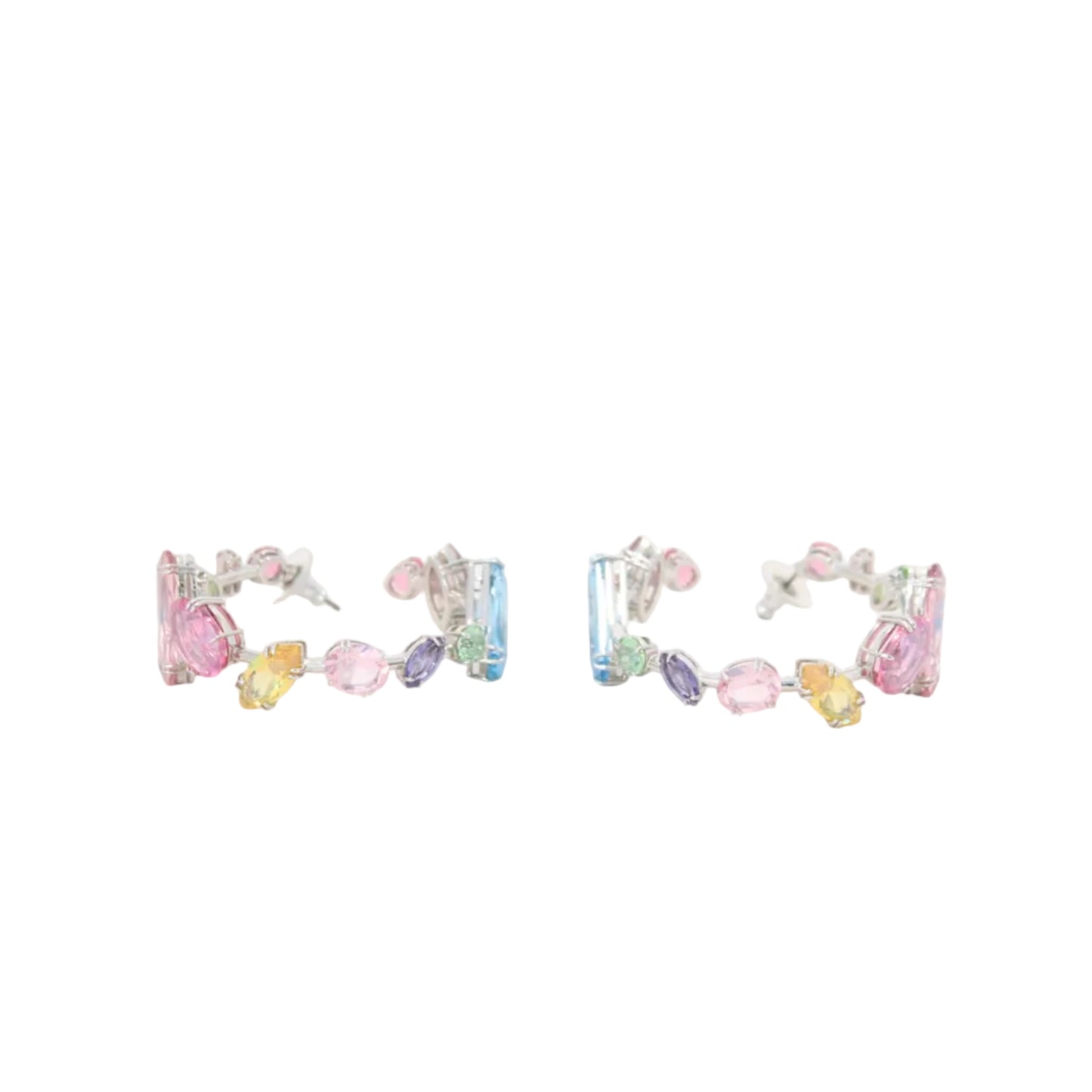 Gema Mixed Cut Hoop Earrings