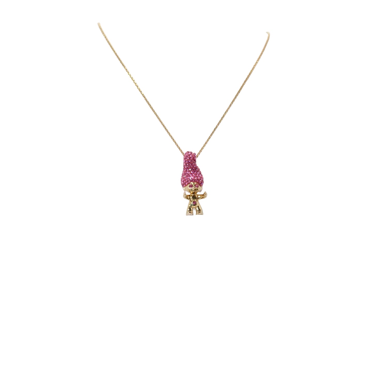 Swarovski Good Luck Trolls pink gold-tone