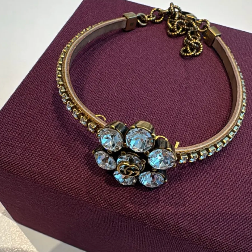 Gucci Crystal Double G Bracelet