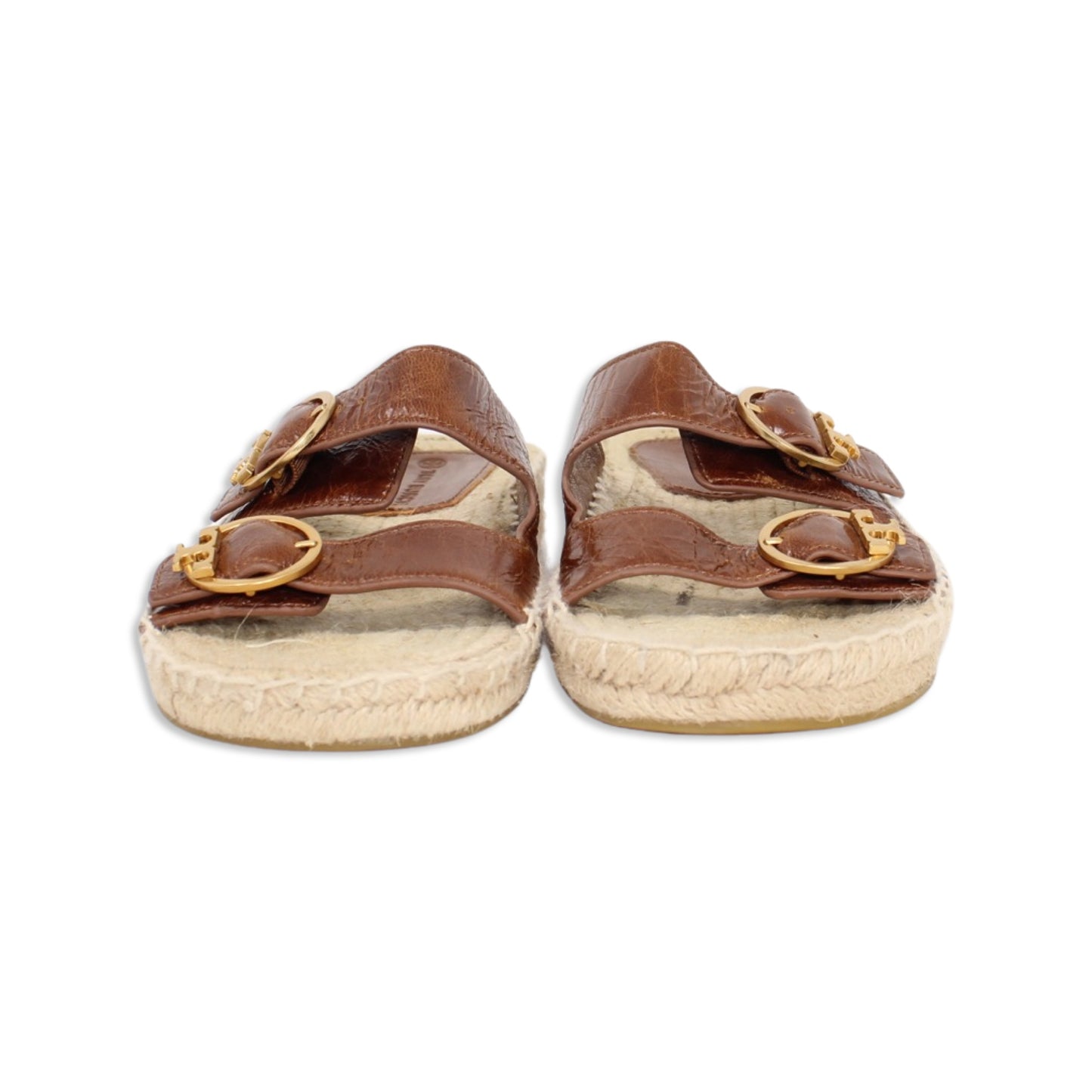 Tory Burch Selby Two Band Espadrille Slide Sandals Talla 5.5 With Dustbag