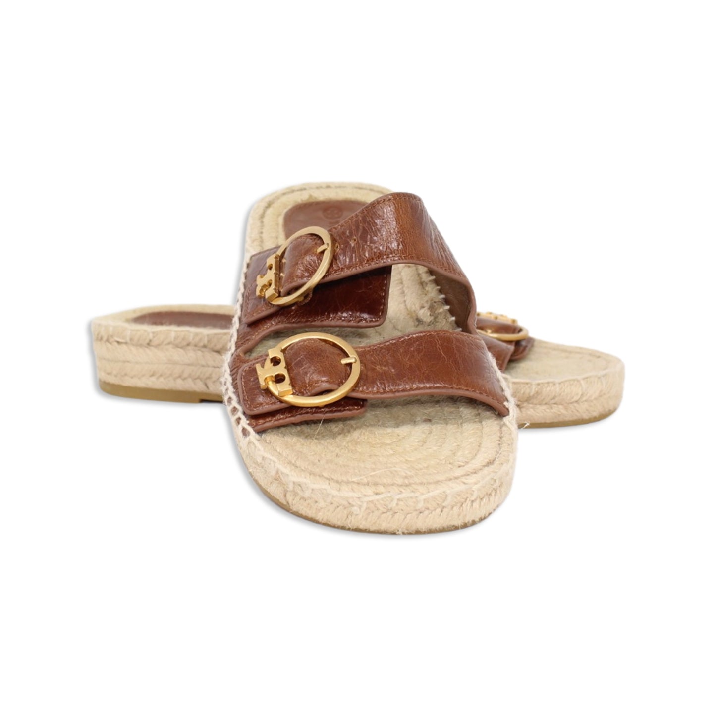 Tory Burch Selby Two Band Espadrille Slide Sandals Talla 5.5 With Dustbag