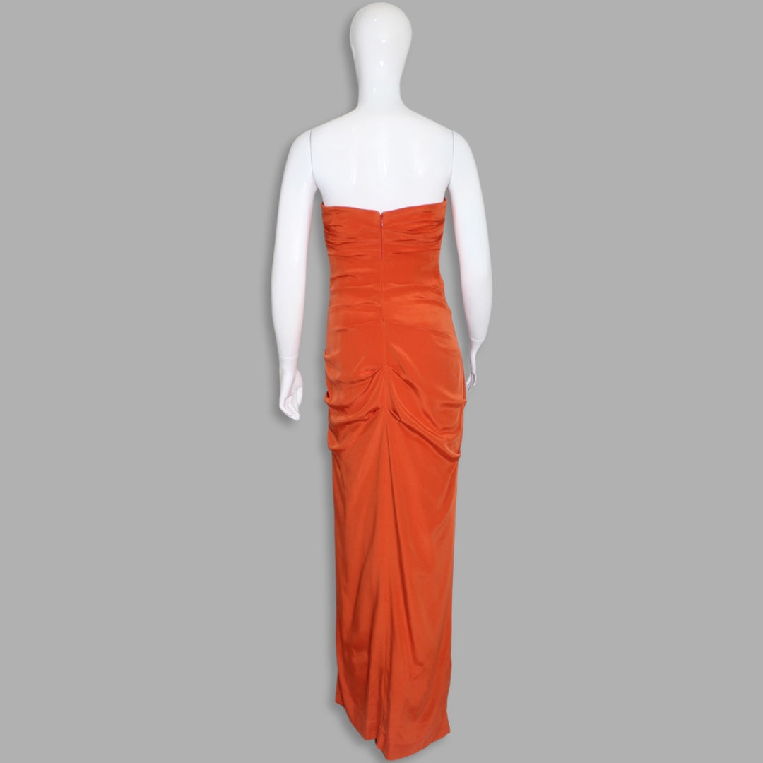 Nicole Miller Strapless Long Silk Dress Talla 6