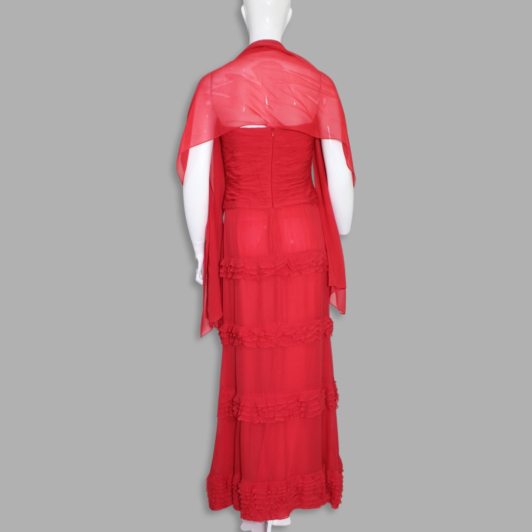 Kay Unger Strapless Long Silk Dress Talla 6