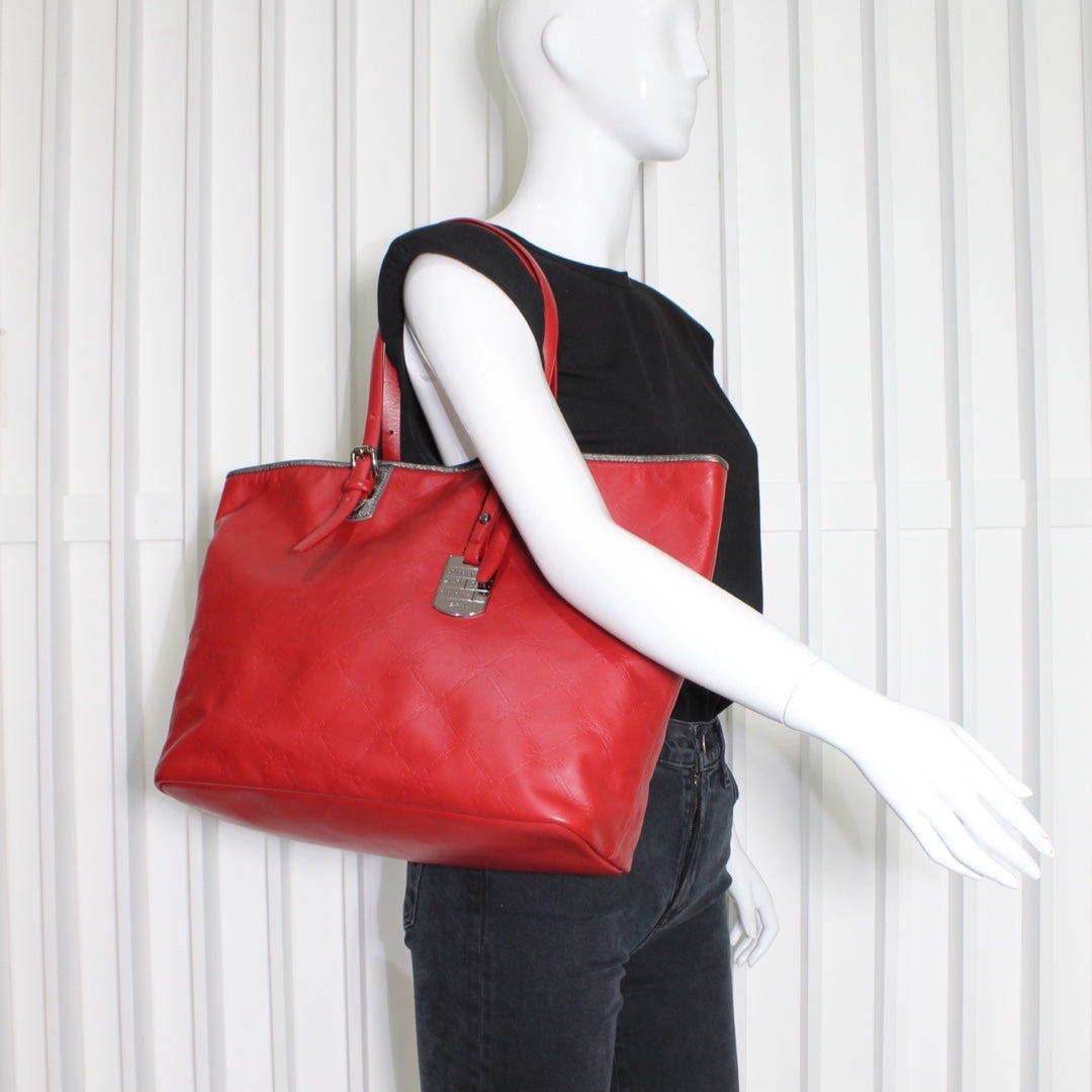 Authentic Longchamp Leather Tote Bag Horse Logo