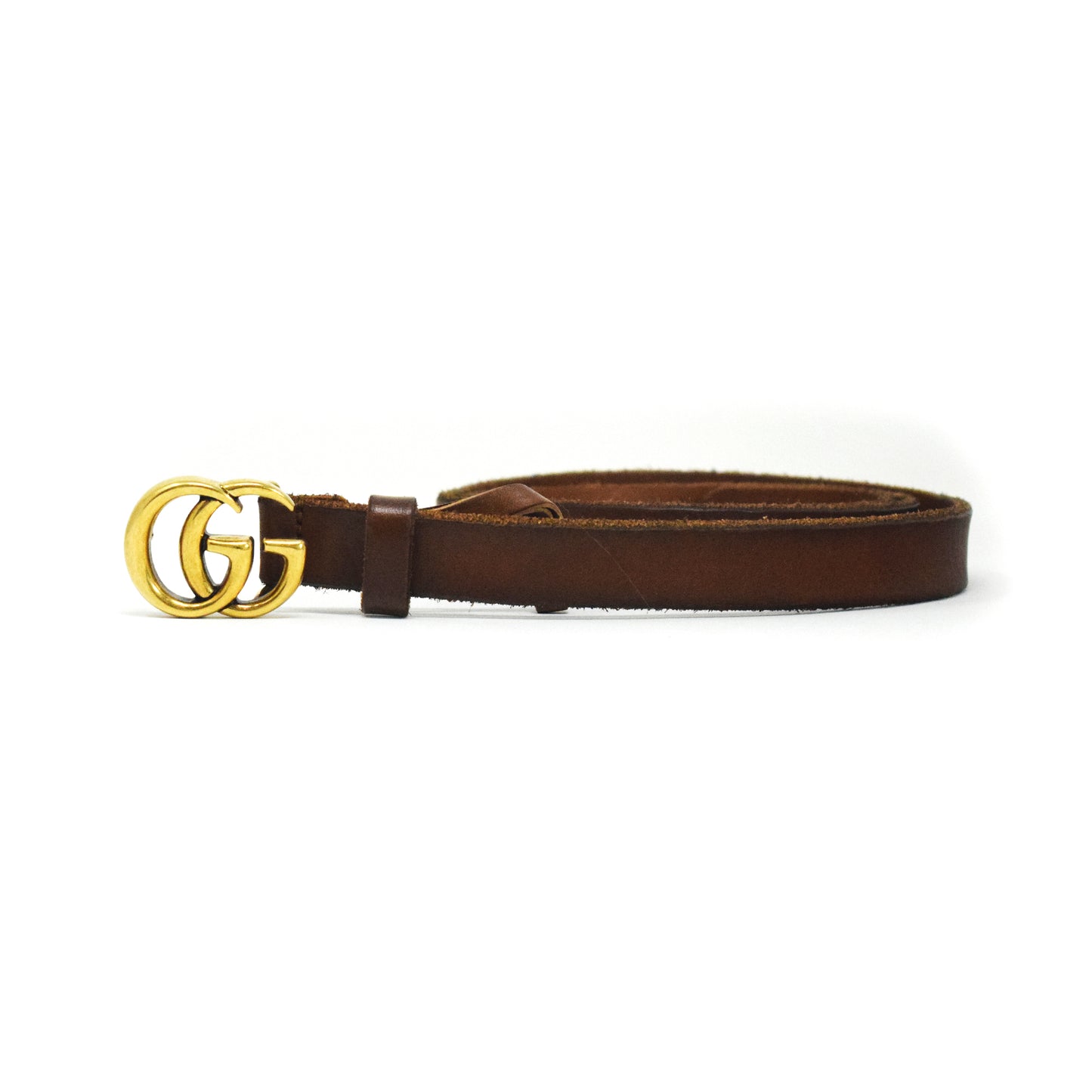 Gucci Black Calf Leather Double G Belt Brown 39"