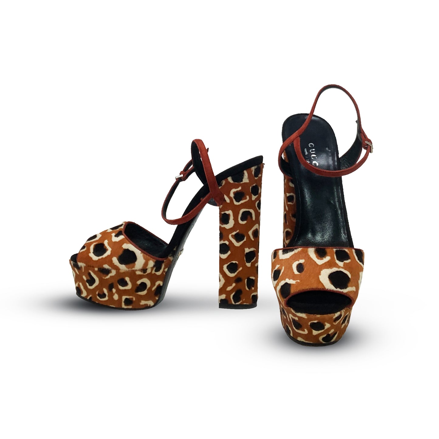Gucci Ponyhair Animal Print Sandals Talla 37.5