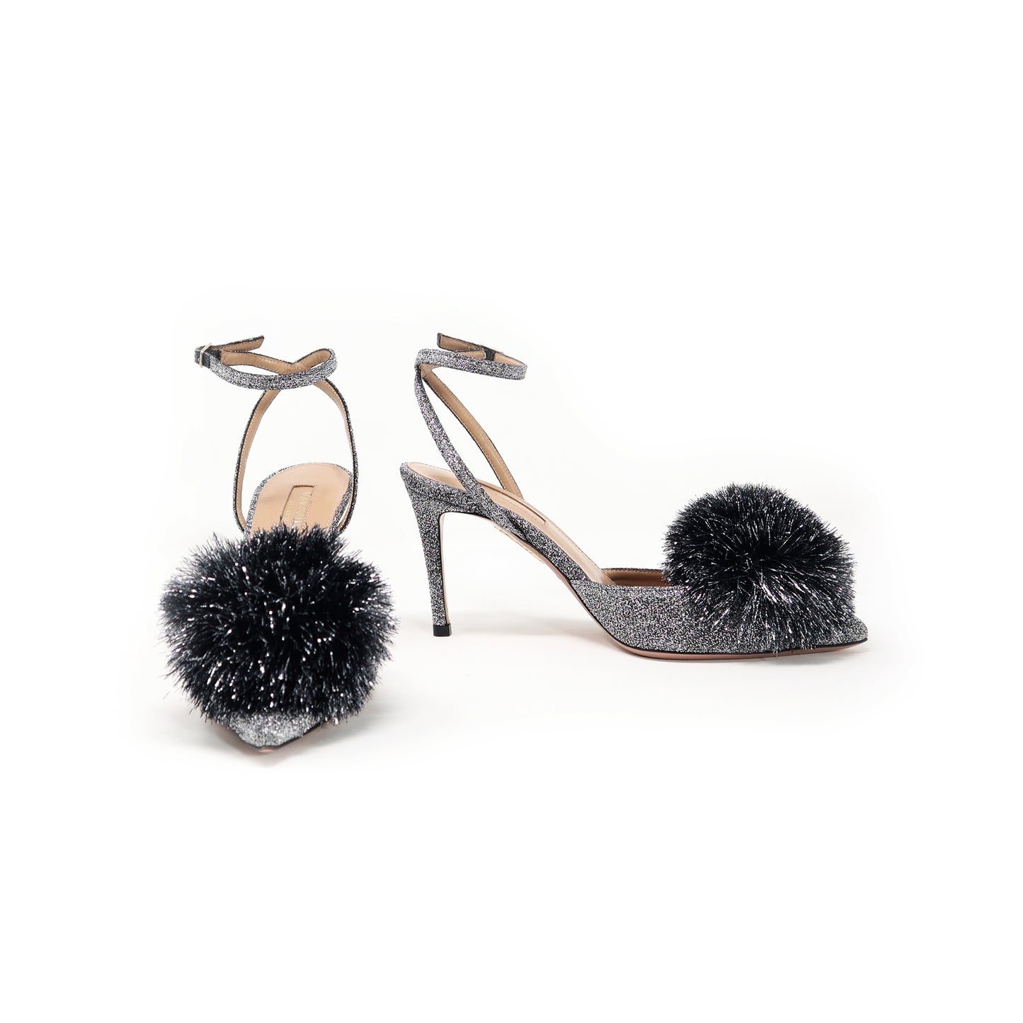 Aquazzura Pom Pom Metalic Talla 36
