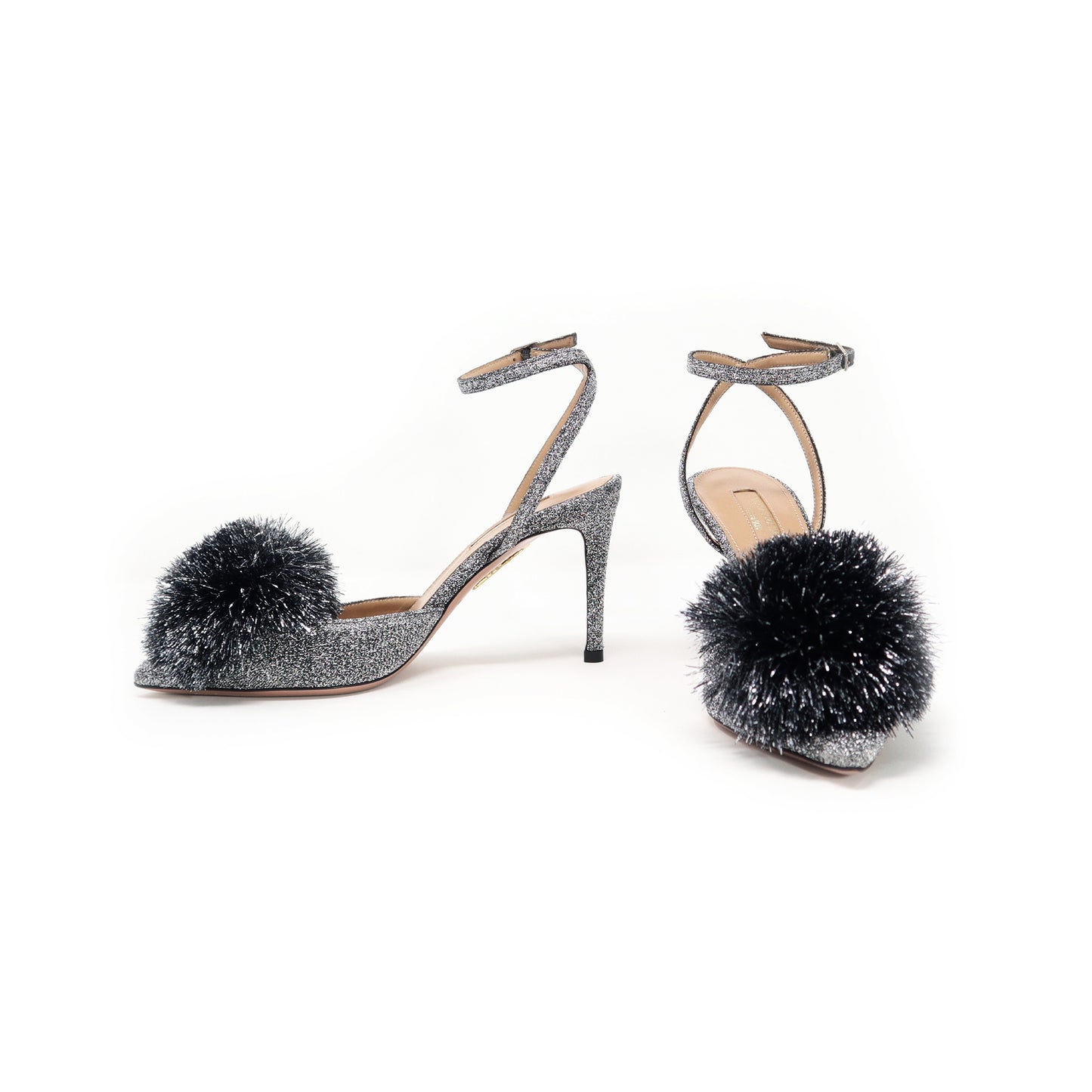 Aquazzura Pom Pom Metalic Talla 36