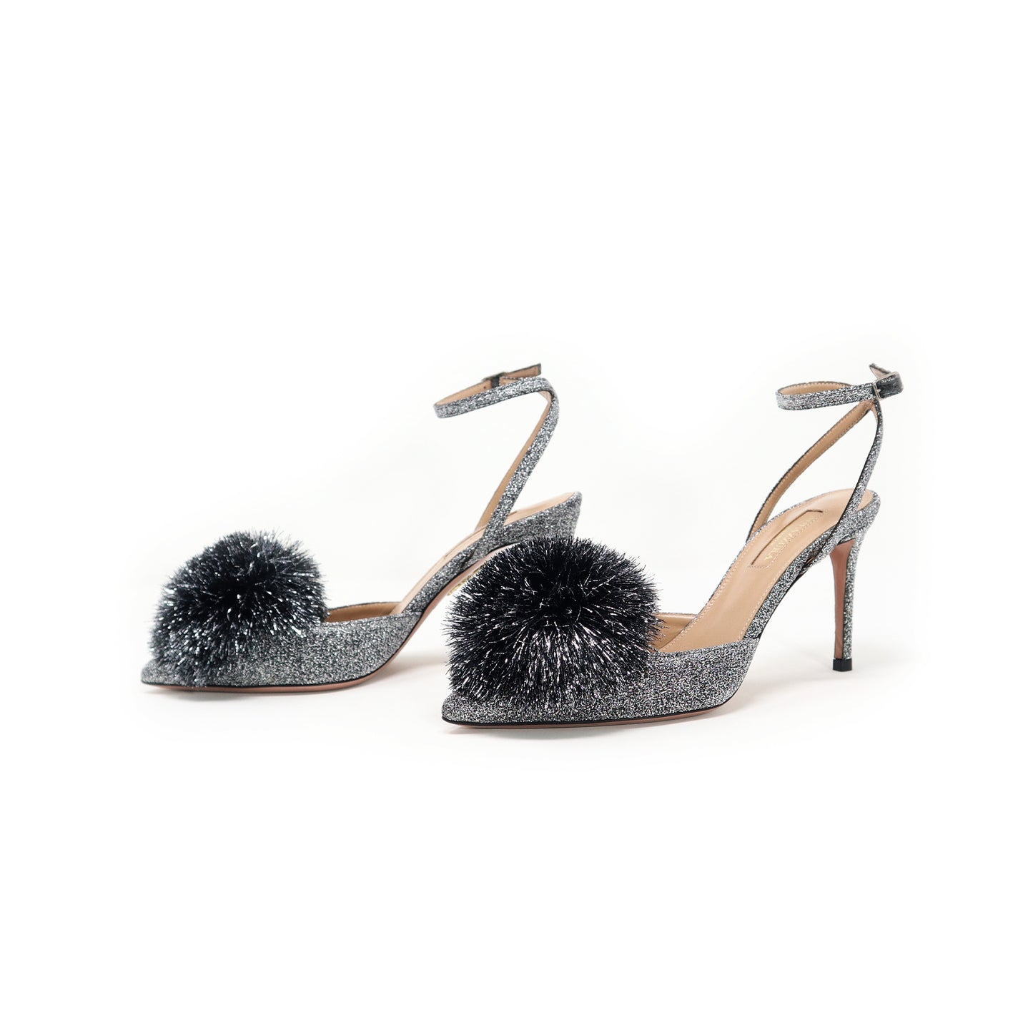 Aquazzura Pom Pom Metalic Talla 36