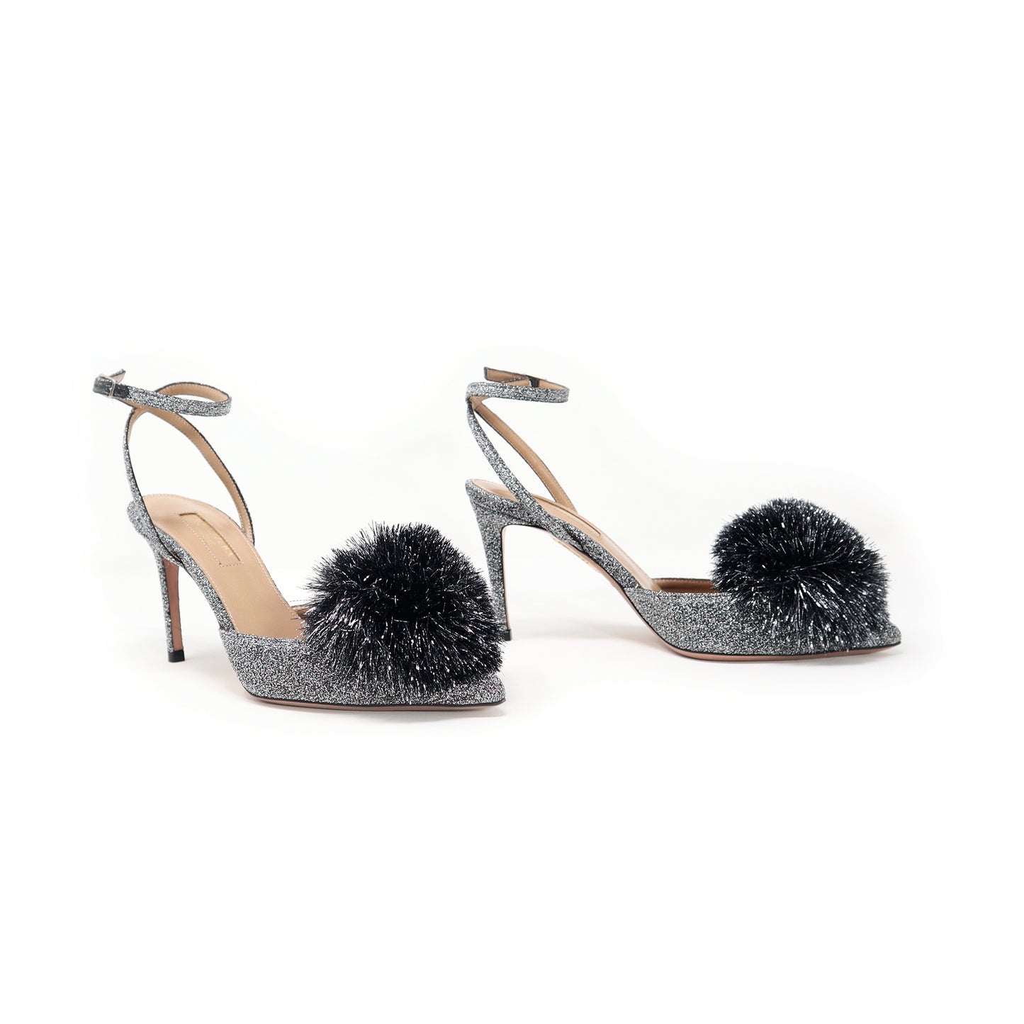 Aquazzura Pom Pom Metalic Talla 36