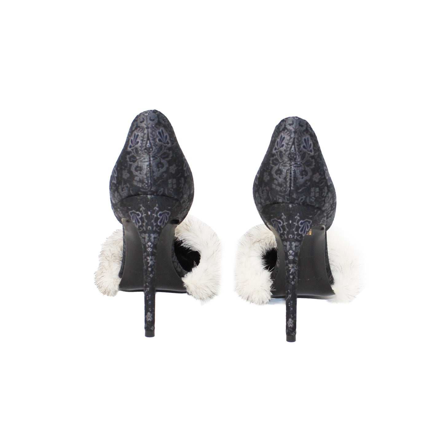 Balenciaga Satin Fur Pumps Talla 37.5 With Dustbag
