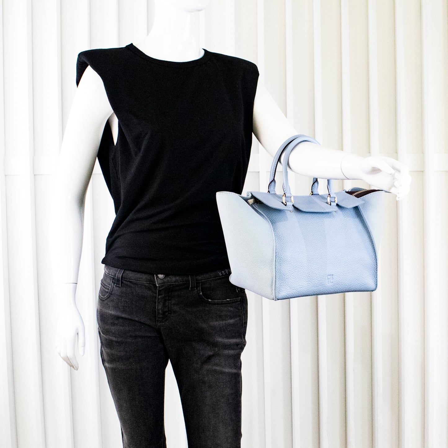 Carolina Herrera Grained Leather Tote