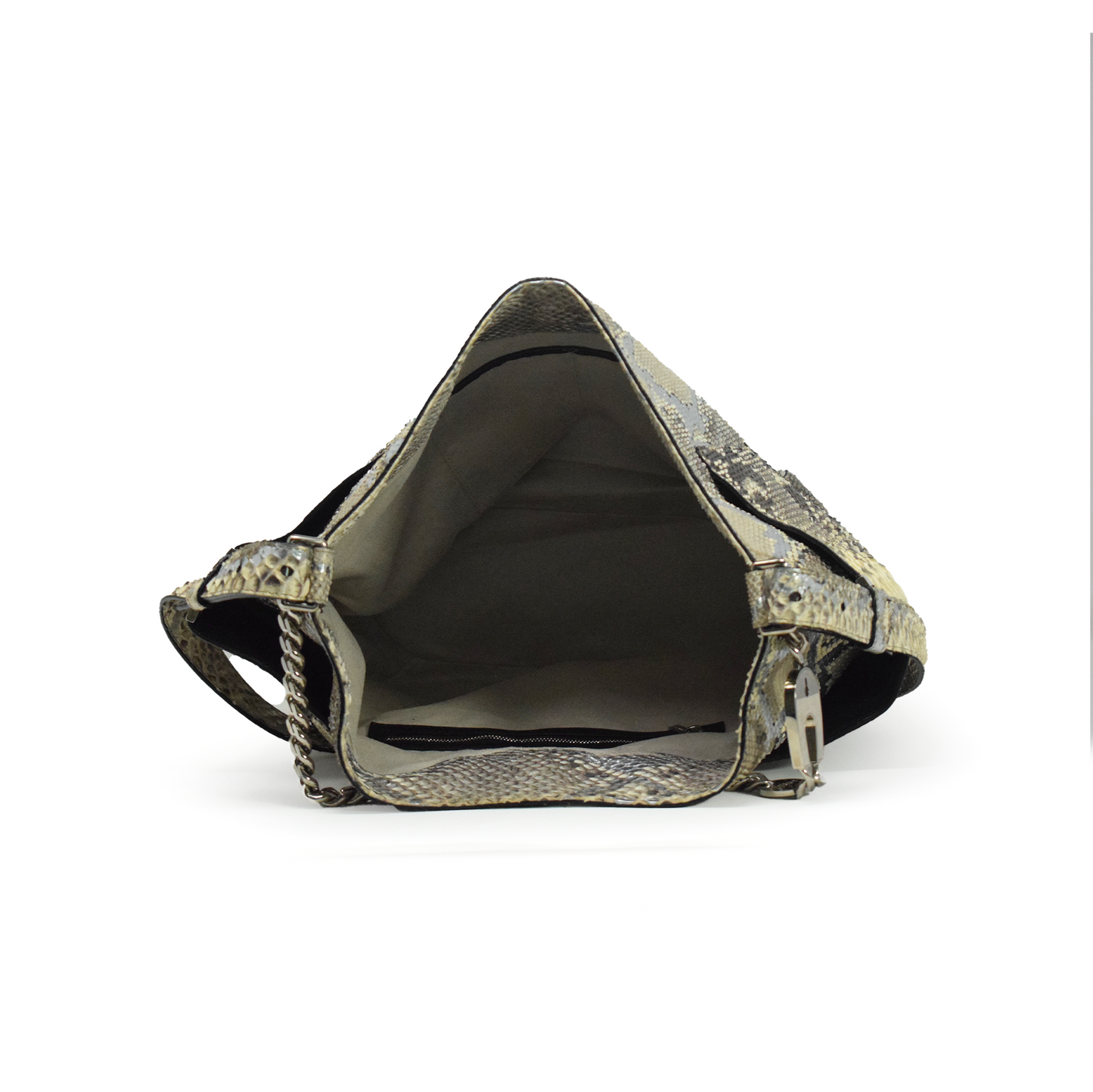 Anna Silver Metallic Python Shoulder Bag Jimmy Choo