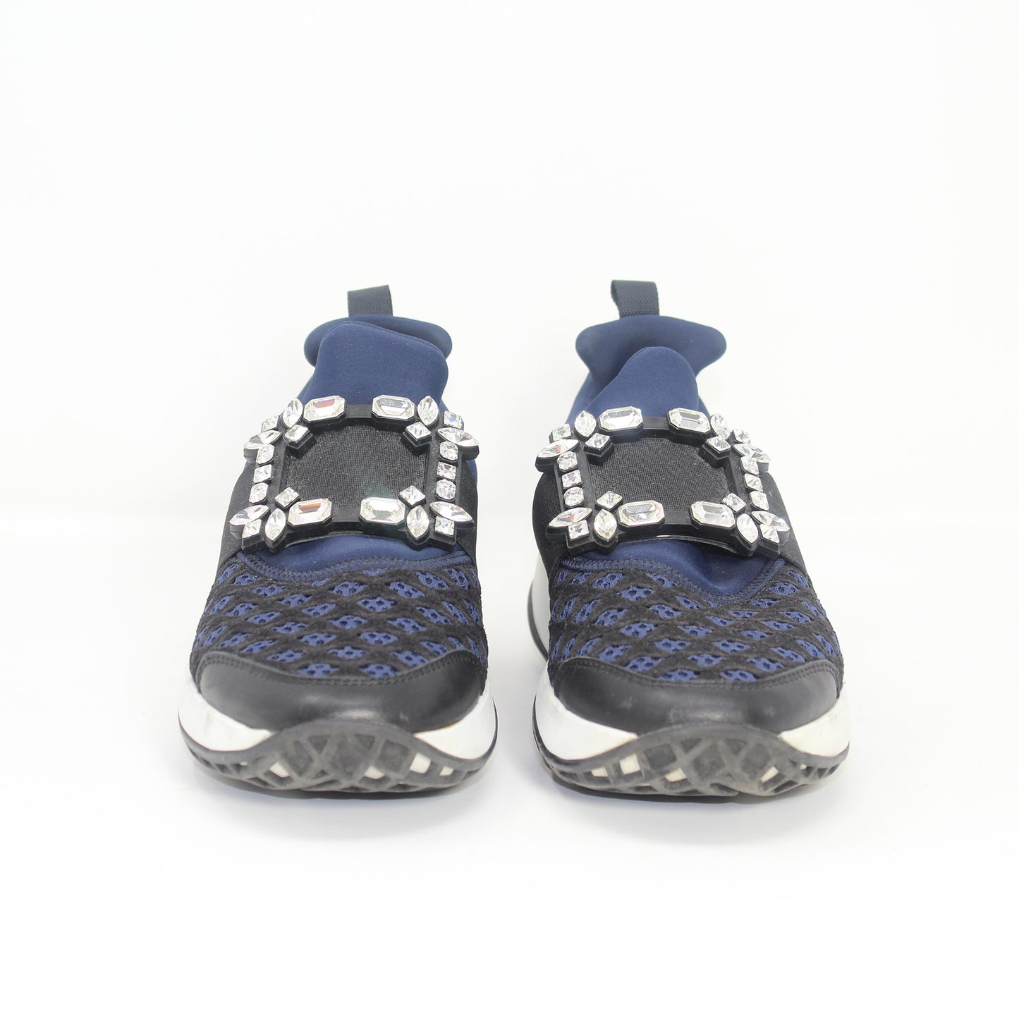 Roger Vivier Sneakers In Leather And Mesh With Rhinestone Buckle Talla 36.5
(Con Dustbag y Caja)