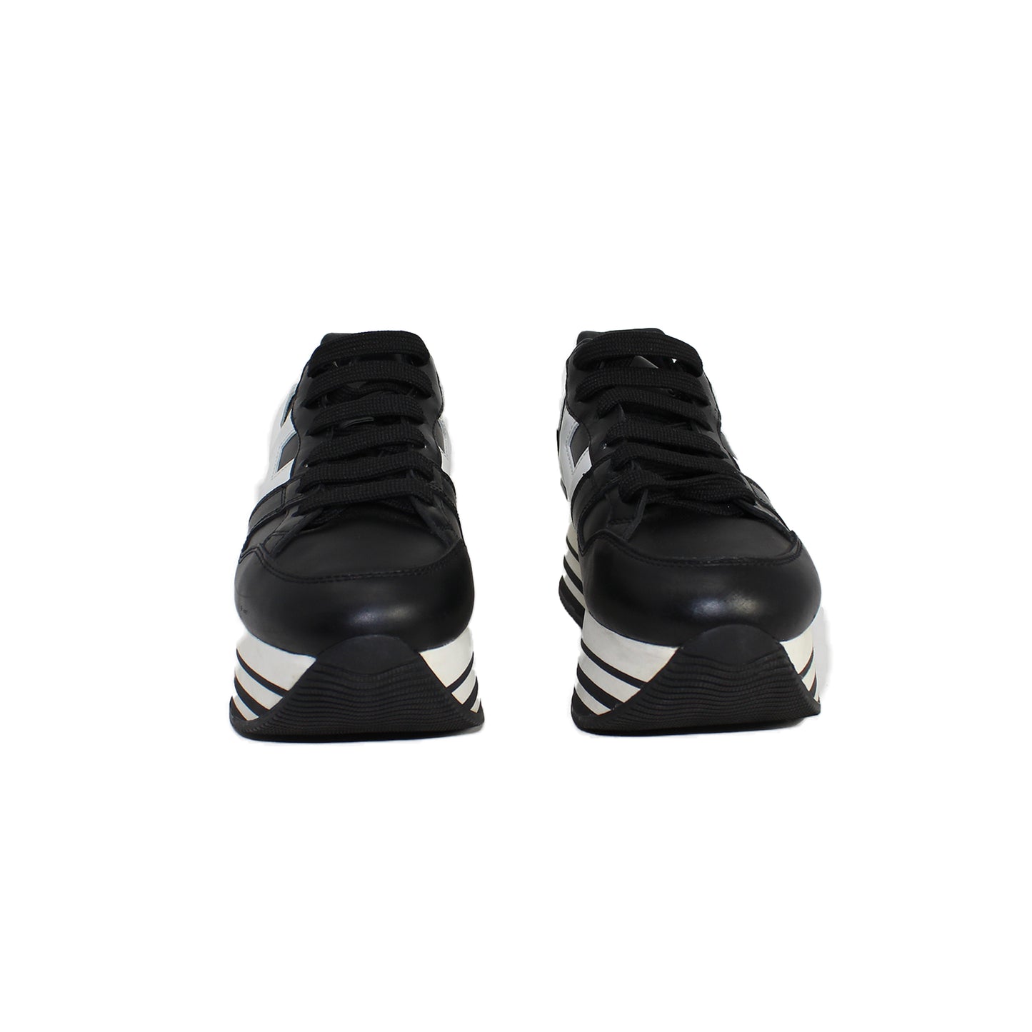 Hogan Leather Colorblock Pattern Chunky Sneakers Talla 38