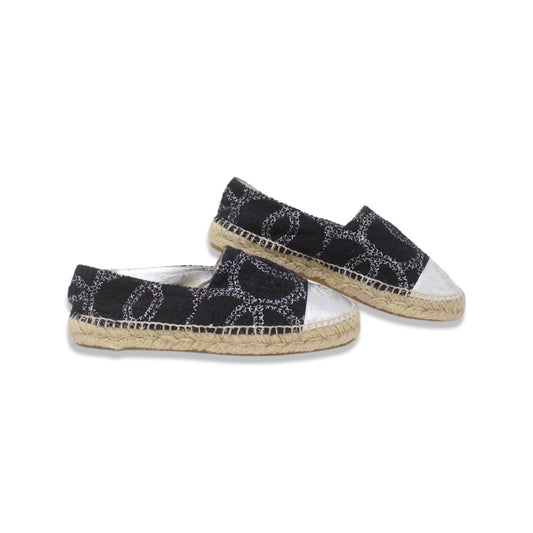 Black Chanel Espadrille Tweed Cc Cap Talla 38