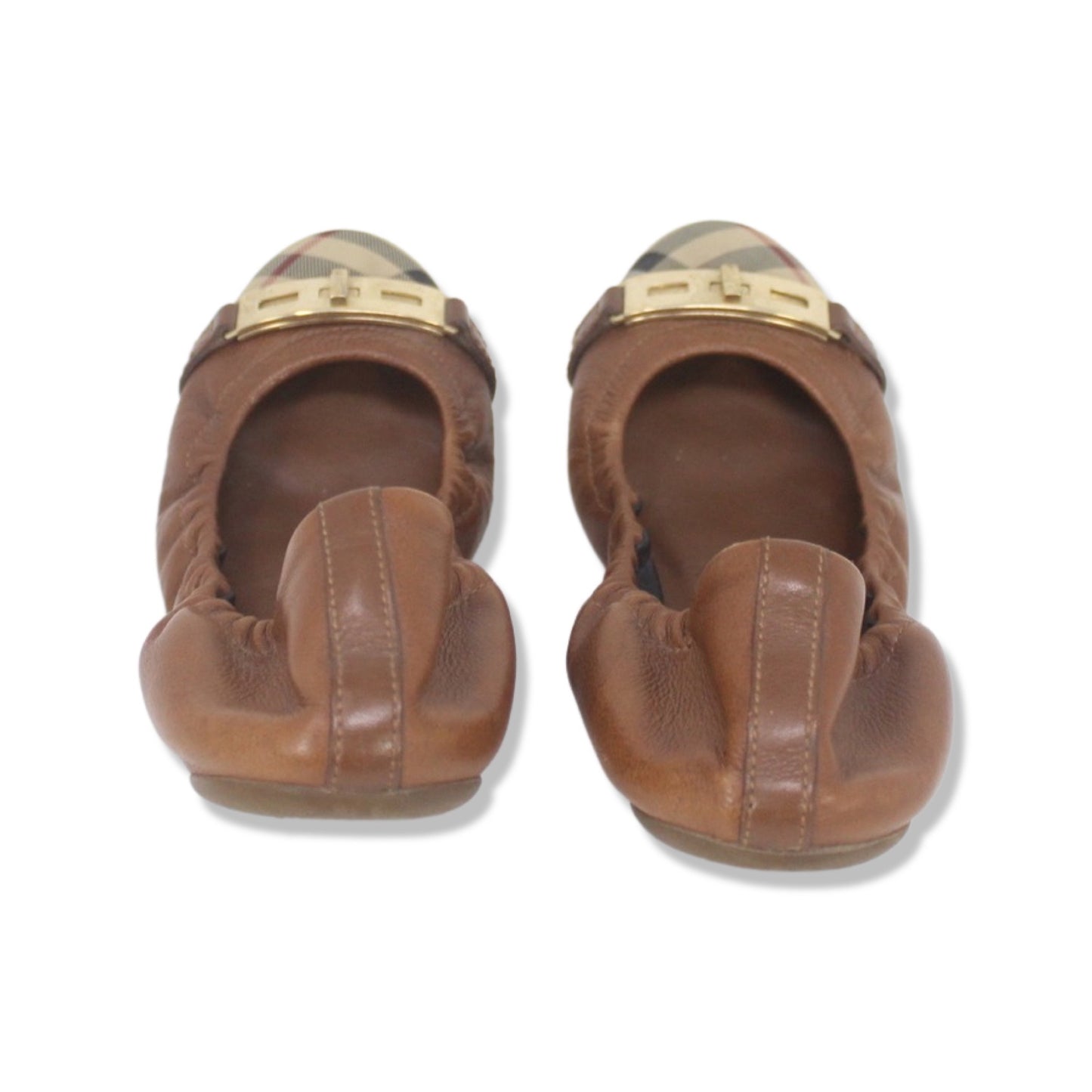 Leather Ballet Flats Burberry Camel Talla 37.5