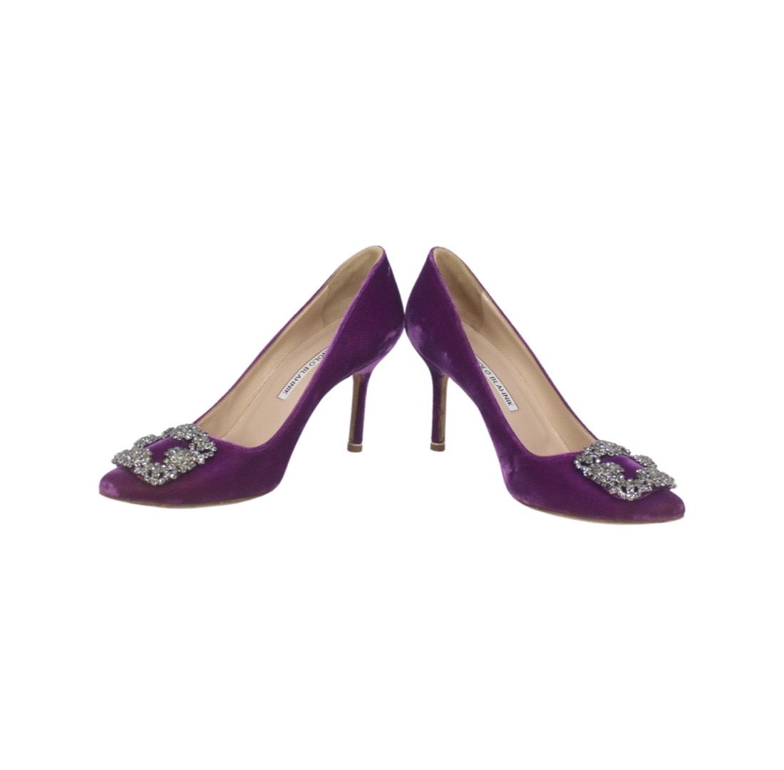 Manolo Blahnik Purple Hangisi Pumps Talla 38 with dustbag