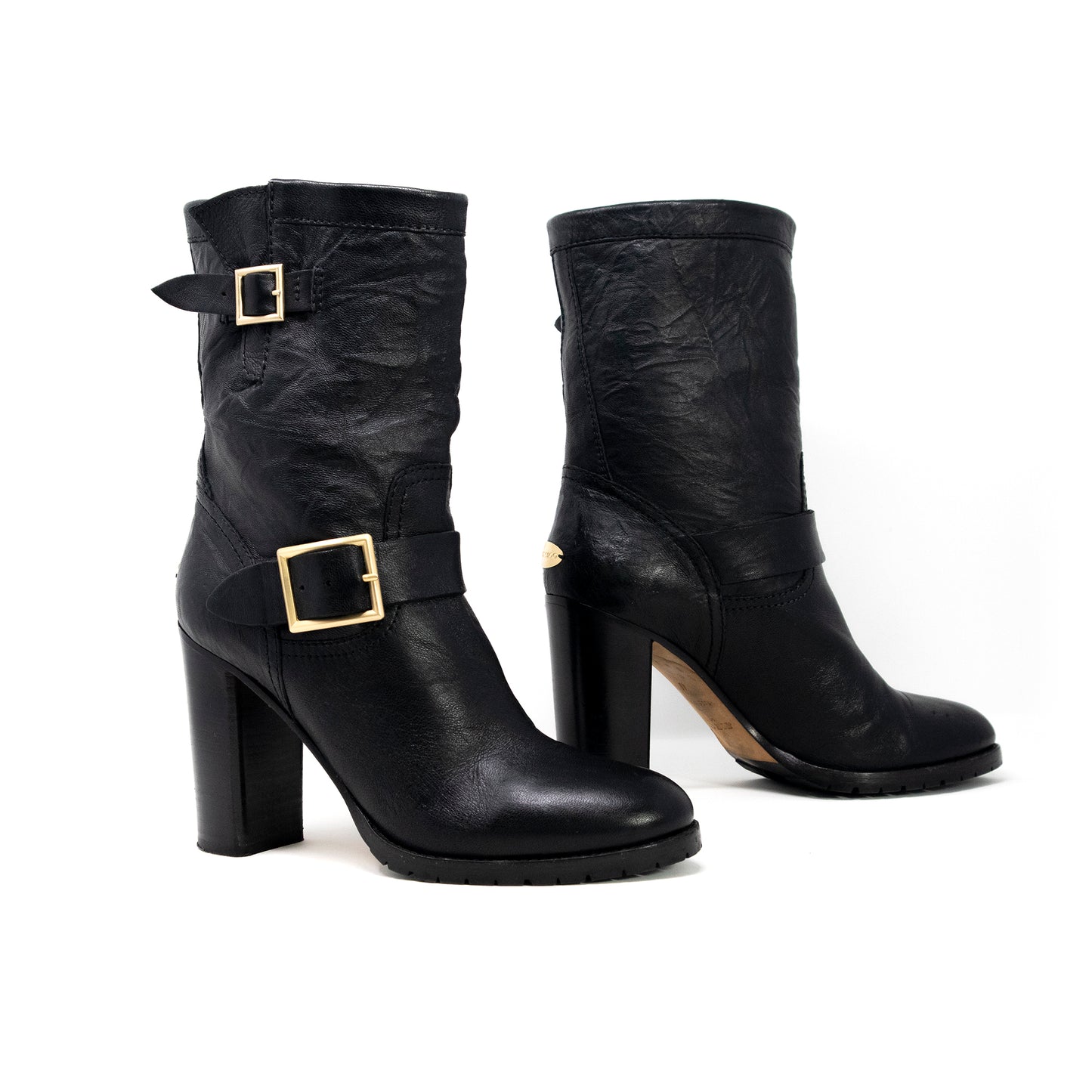 Jimmy Choo Leather Moto Boots - Size 40