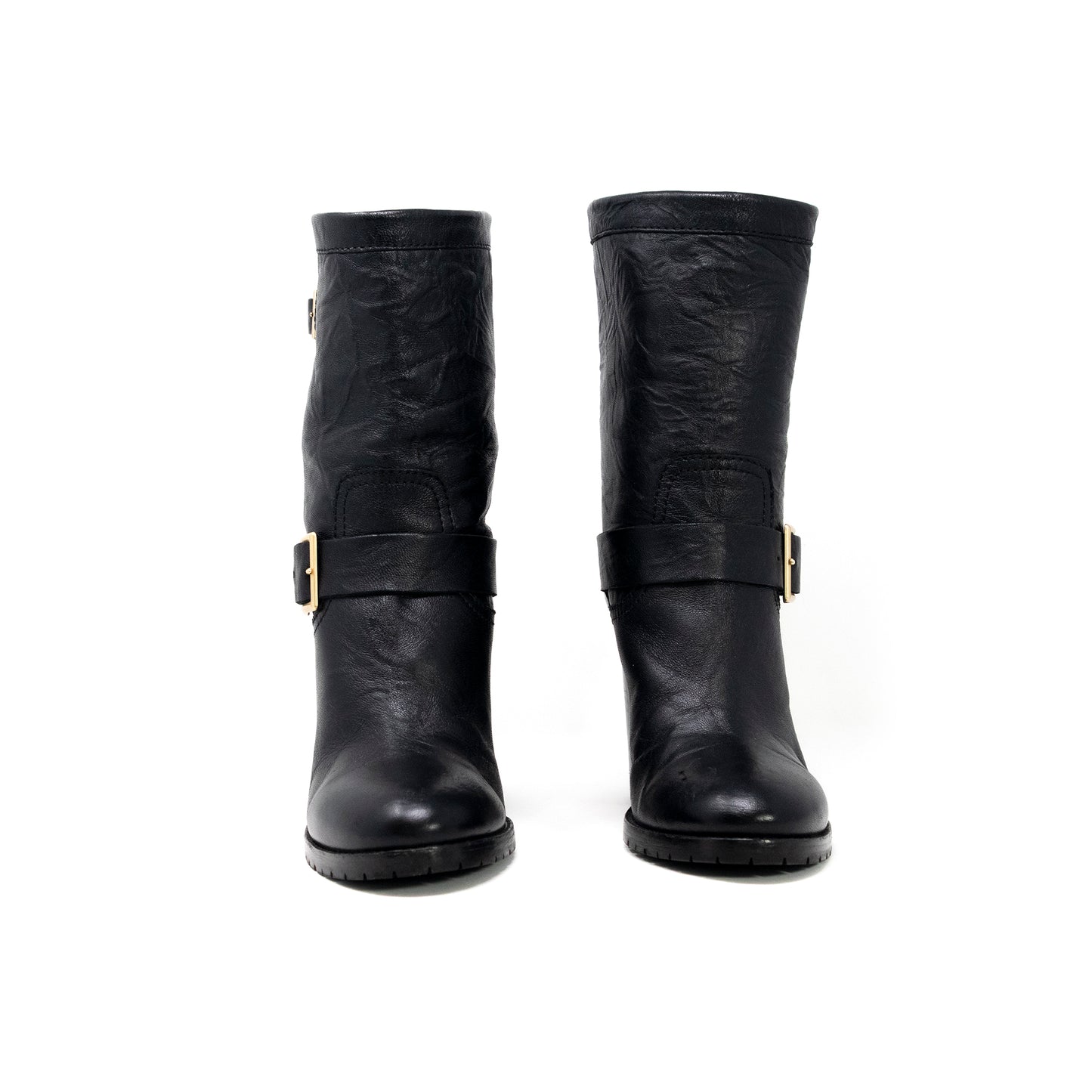 Jimmy Choo Leather Moto Boots - Size 40