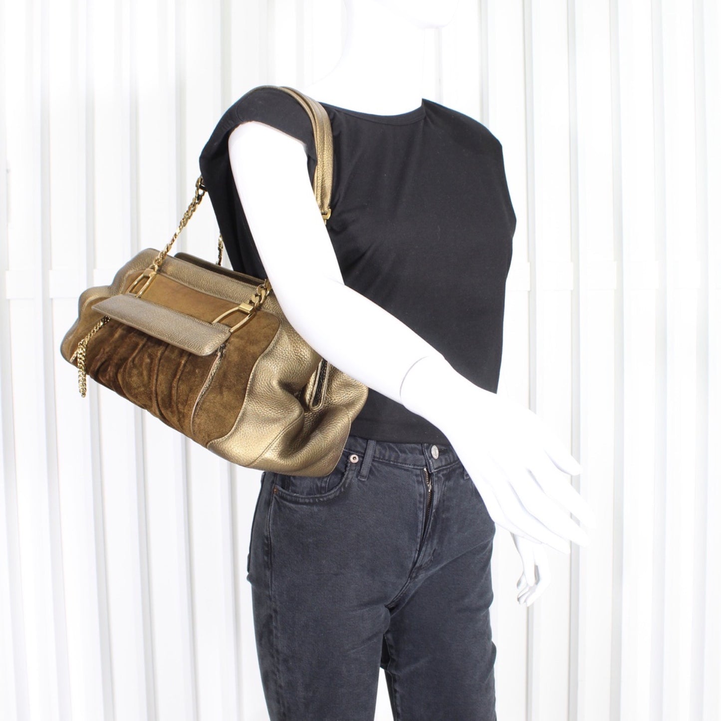 Cartier Ladonya Chain Gold Leather Tote